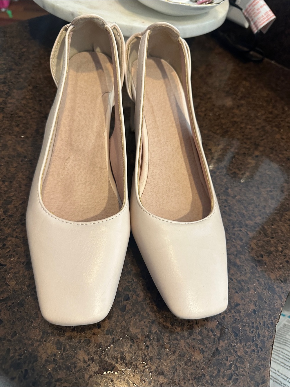 Cream Square-Toe